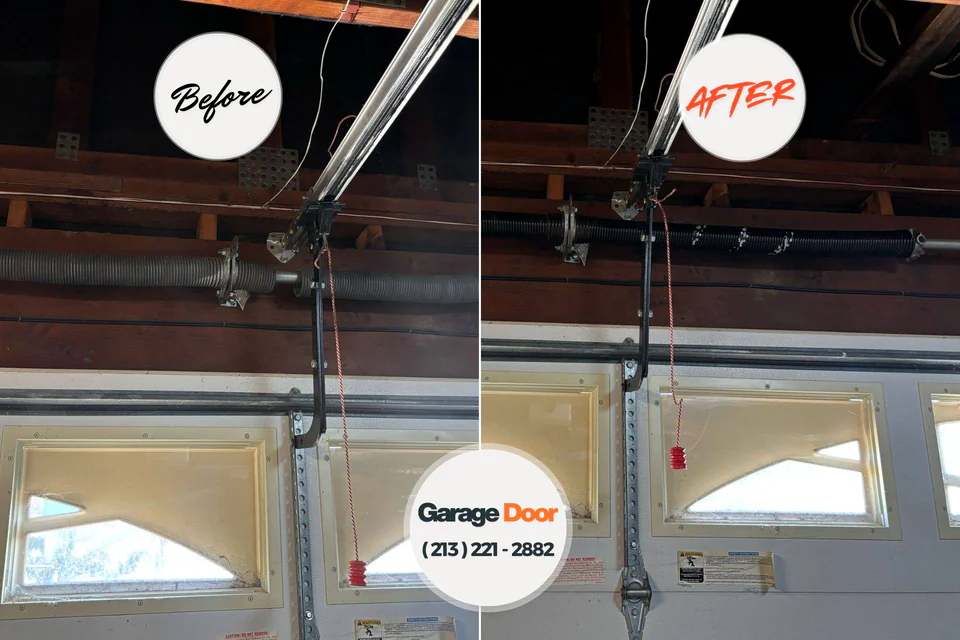 Before and after: garage door repair Emerson, NJ